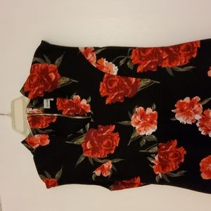 Beautiful size 1x black and red rose dress
